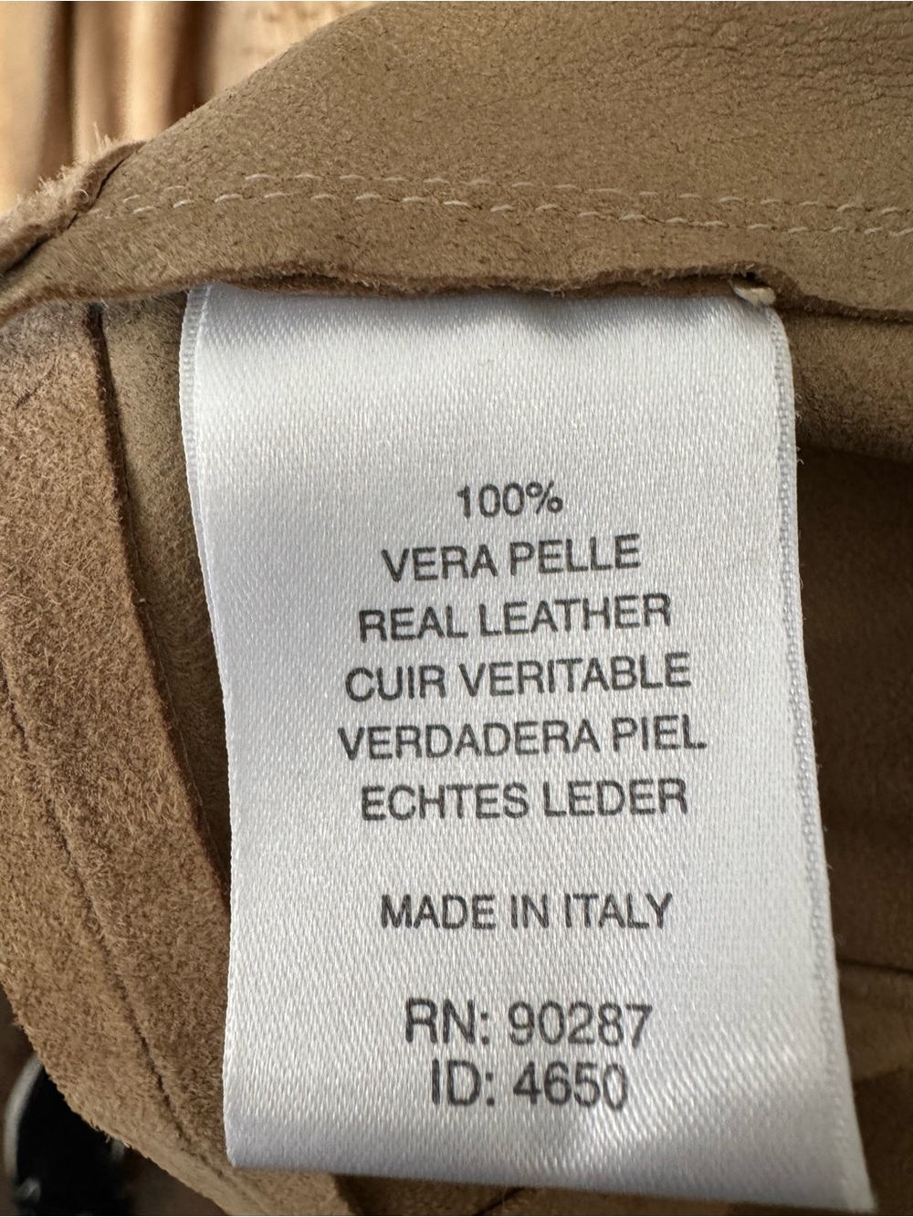Woman’s Suede Woven-Trim Jacket - Camel - Picture 3 of 5